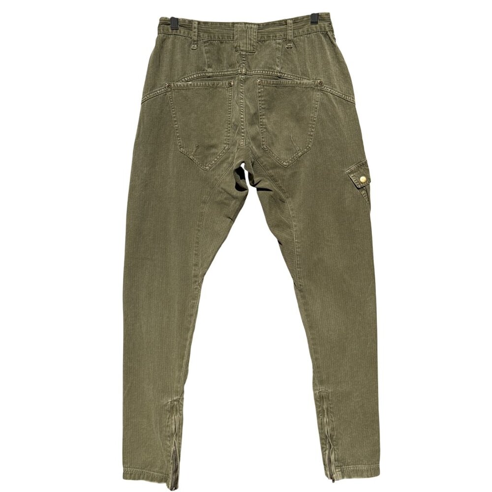 Free People‎ Cotton Olive Green Rule Breaker Slim Cargo Utility Pants 0 - Picture 3 of 13